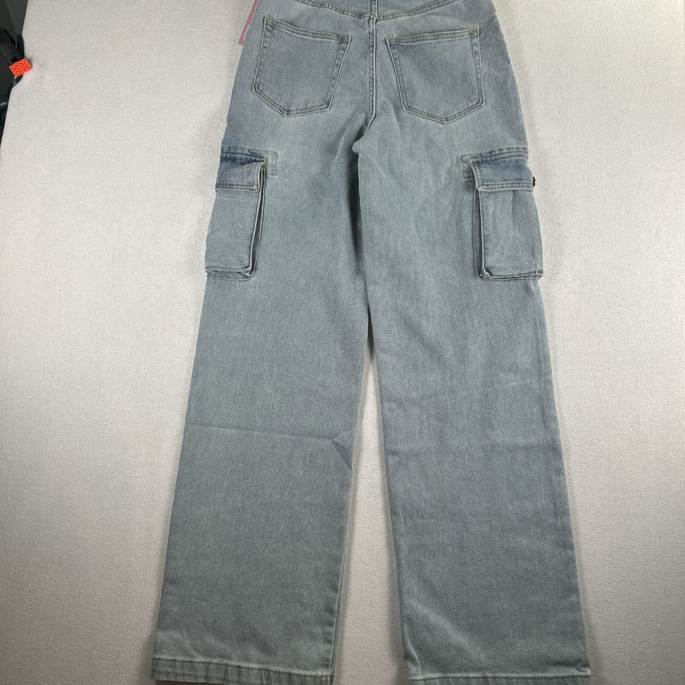 Juicy Couture Lunita Wide Leg Cargo Jeans Size 28 Medium Wash Y2K NWT($110) - Picture 12 of 13
